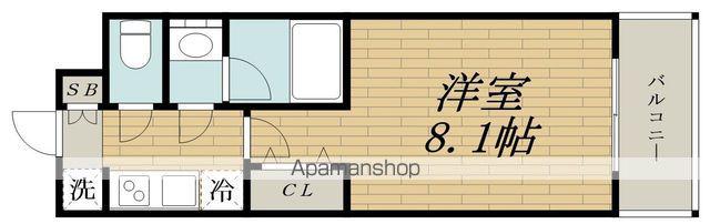 スプランディッド十三本町(1K/13階)の間取り写真