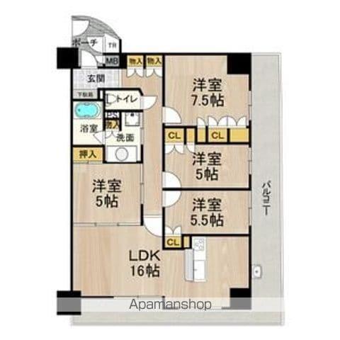 フロンティアタワー日本橋(4LDK/2階)の間取り写真