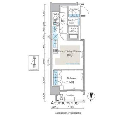 パークアクシス日本橋本町(1LDK/13階)の間取り写真