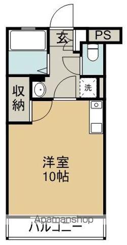 WISDOM徳島町(ワンルーム/2階)の間取り写真