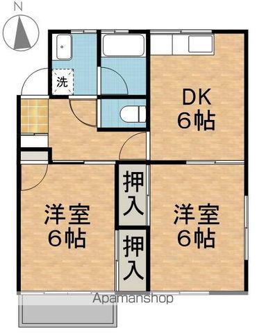 レピュート上松A棟(2DK/2階)の間取り写真