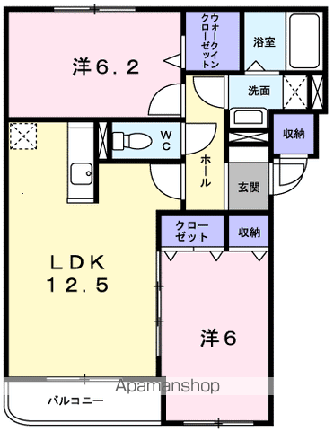 アバンツァート追分Ⅲ(2LDK/4階)の間取り写真