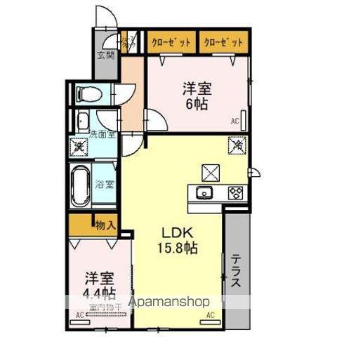 クラシスト堺東(2LDK/1階)の間取り写真
