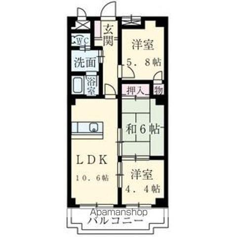 リバティフォレストⅡ(3LDK/3階)の間取り写真