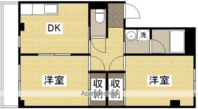 コーポ秋山(2DK/3階)の間取り写真