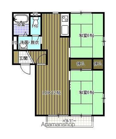 メゾン・ド・アムールB(2LDK/2階)の間取り写真