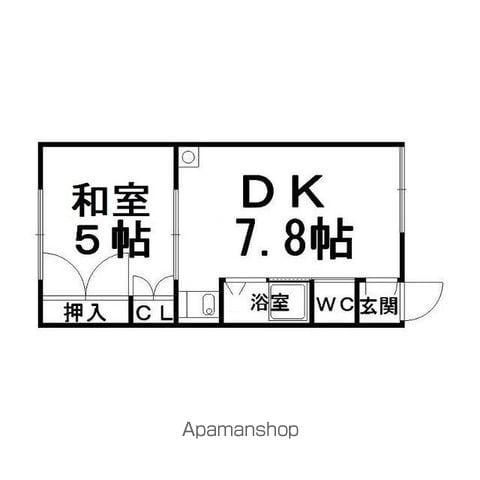 加納マンションB(1DK/1階)の間取り写真