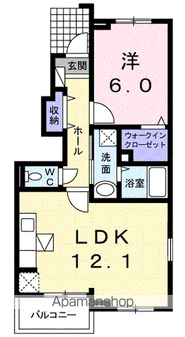 アバンツァートⅠ(1LDK/1階)の間取り写真