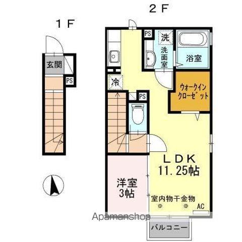 D-ROOMアン(1LDK/2階)の間取り写真