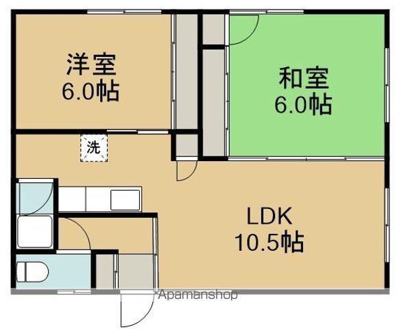 パレスわかまつ(2LDK/2階)の間取り写真
