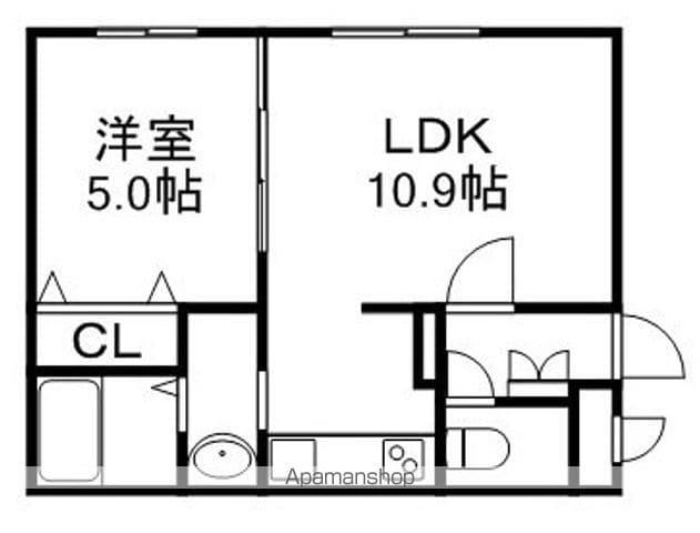 アズールⅡ(1LDK/2階)の間取り写真