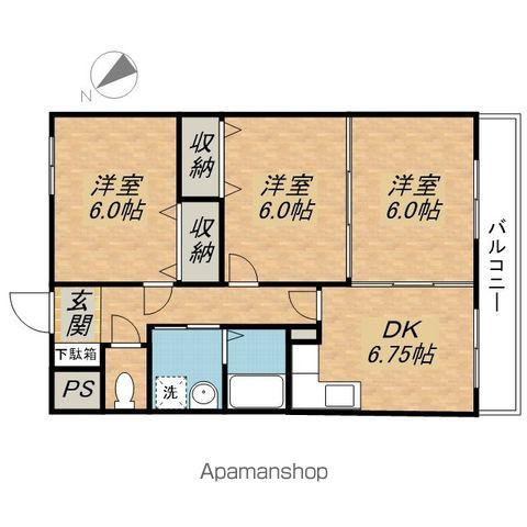 ヴィラ梅ノ井(3DK/1階)の間取り写真