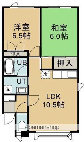 ハウス栗の木(2LDK/2階)の間取り写真
