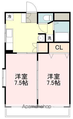 メゾンブランシュ2(2DK/1階)の間取り写真