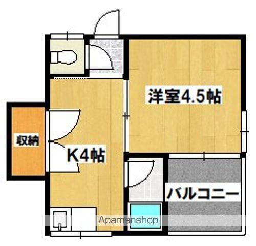 銀河マンション(1K/3階)の間取り写真