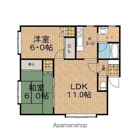 グランドールR(2LDK/2階)の間取り写真