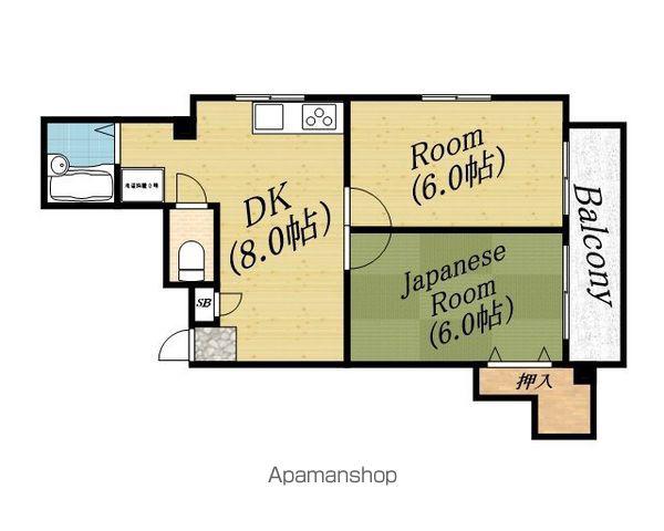 ネクスト高殿(2DK/2階)の間取り写真