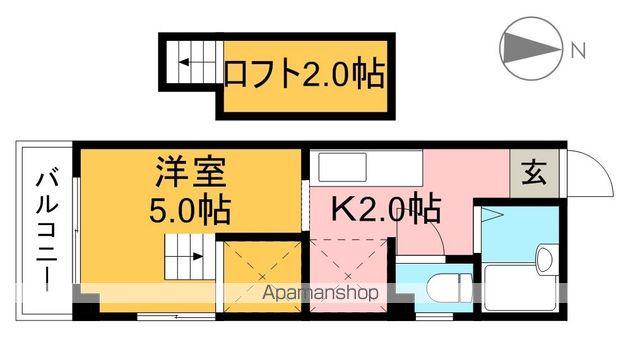 ジョイフル中水道(1K/3階)の間取り写真