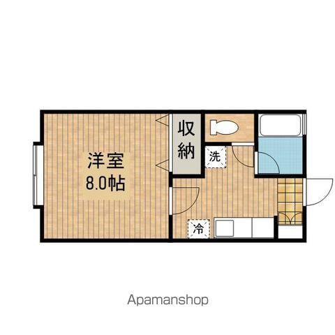 ピュアF(1K/2階)の間取り写真