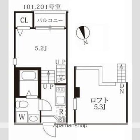 名古屋市桜通線 太閤通駅 徒歩6分 2階建 築8年(1K/1階)の間取り写真