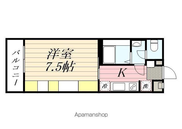 リブリ・FUJI吉塚(1K/2階)の間取り写真