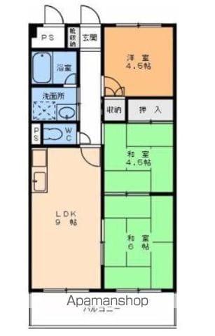 土居田OKビル(3DK/2階)の間取り写真