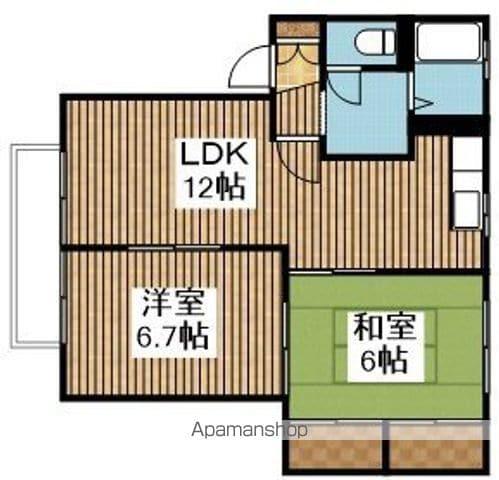 グリーンハイツ池ノ山(2LDK/1階)の間取り写真