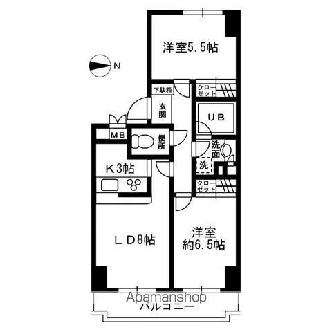 レジディア目白(2LDK/4階)の間取り写真