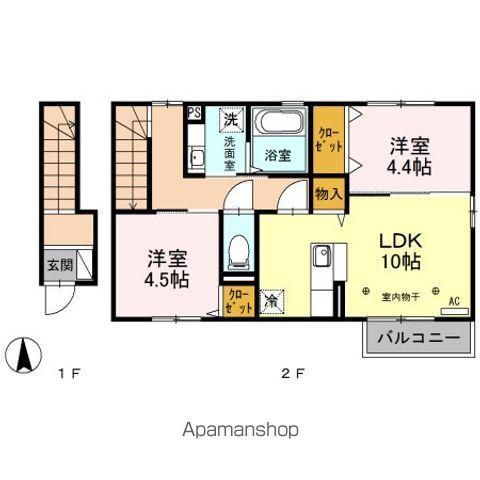 エミナーレ(2LDK/2階)の間取り写真