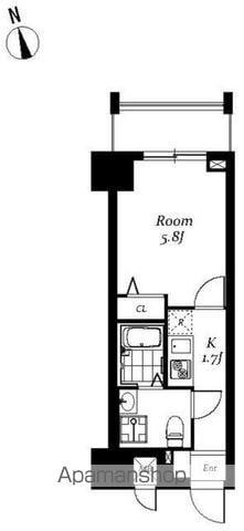 レジディア浅草吾妻橋(1K/9階)の間取り写真