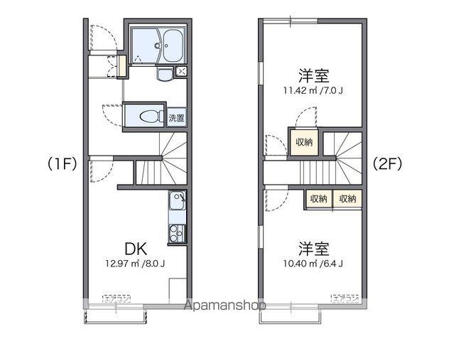 レオパレス下宮永(2DK/1階)の間取り写真
