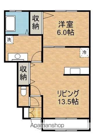 ボナールⅡ(1LDK/1階)の間取り写真