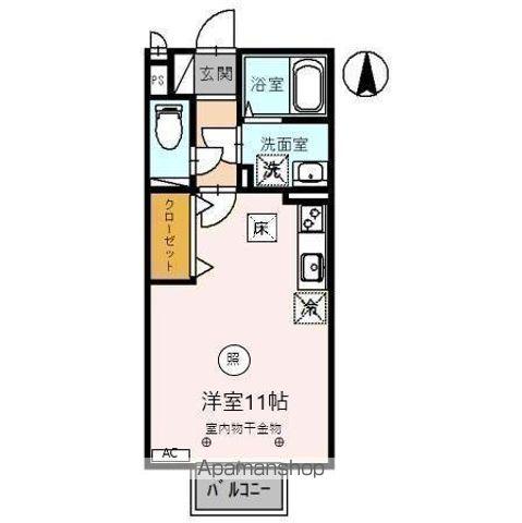 エザンスTH(ワンルーム/1階)の間取り写真