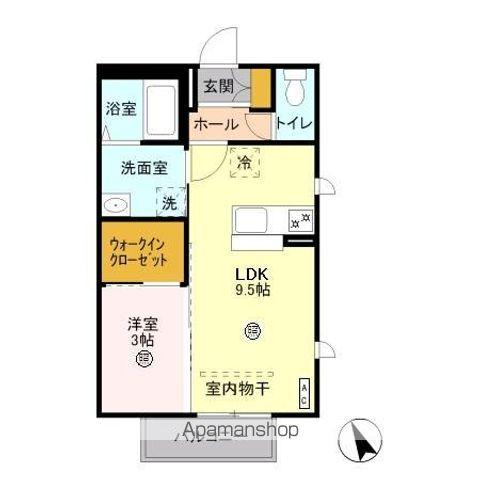 アンシャンテ東方(1LDK/1階)の間取り写真