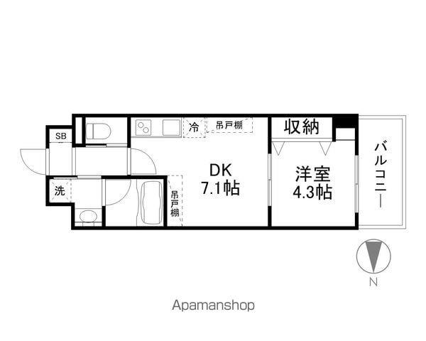 エルミナラクト(1DK/4階)の間取り写真