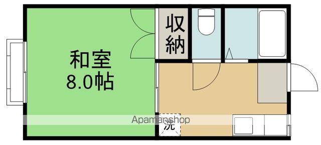 東仙台ハイツ(1K/2階)の間取り写真