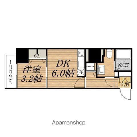 プレサンス松屋町GRACE(1DK/9階)の間取り写真