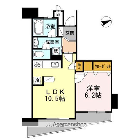 カスタリア阿倍野(1LDK/5階)の間取り写真