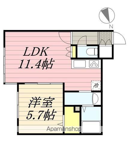 ルミエール SALVIA(1LDK/1階)の間取り写真