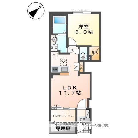 エクステンド・Y(1LDK/1階)の間取り写真