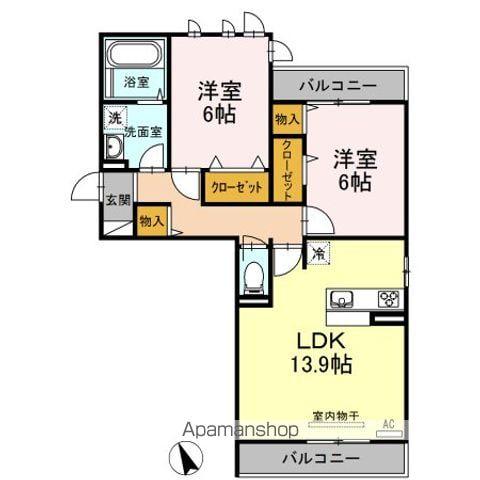 D-ROOMCⅢ(2LDK/2階)の間取り写真