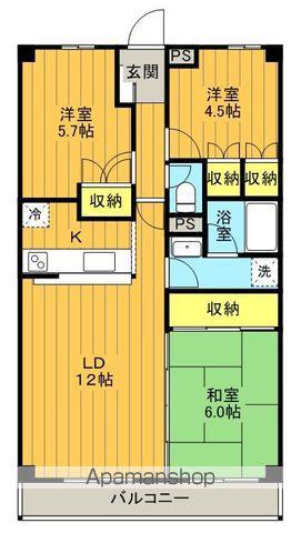エミネンス桑野(3LDK/4階)の間取り写真