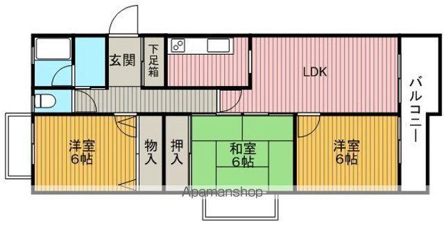 メイプルコート豊中(3LDK/1階)の間取り写真