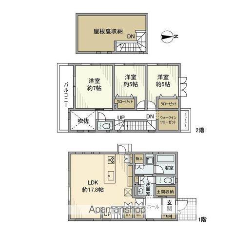 西武鉄道多摩川線 新小金井駅 徒歩9分 2階建 築6年(3LDK)の間取り写真
