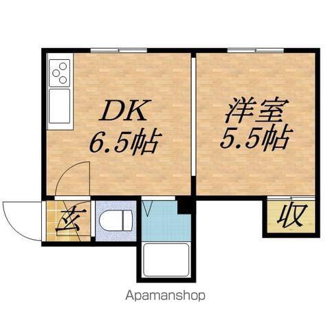 コーポフラワー(1DK/2階)の間取り写真