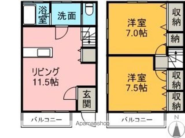 メゾネット坂井(2LDK/1階)の間取り写真