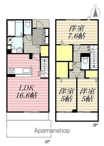 レスト武蔵野(3LDK/1階)の間取り写真
