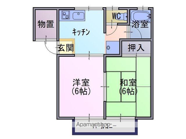 サン・フラワーひまわり諏訪(2K/2階)の間取り写真