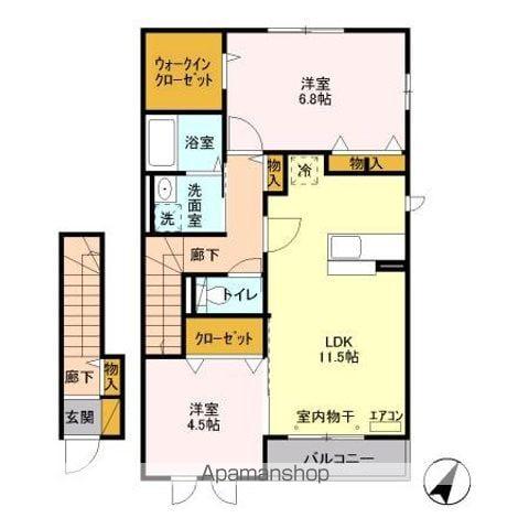 エスペランサ(2LDK/2階)の間取り写真