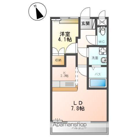 メイプル・ガーデン(1LDK/1階)の間取り写真
